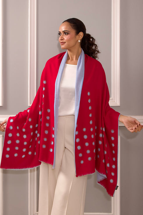 Reversible Twist | Embroidered Wool Silk Stole