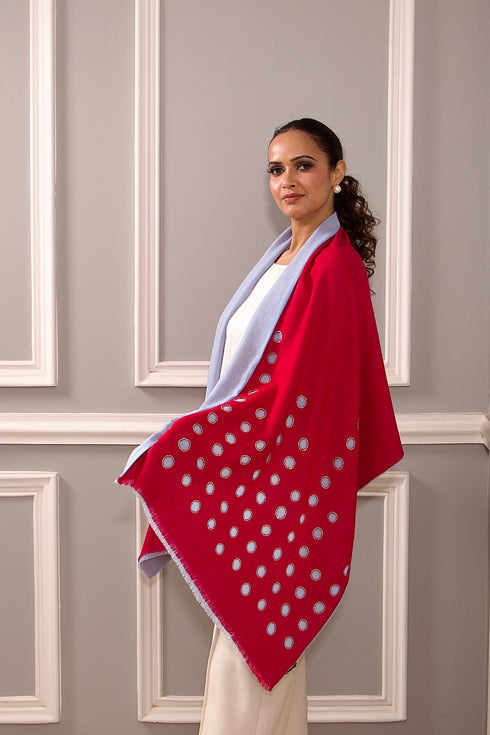 Reversible Twist | Embroidered Wool Silk Stole