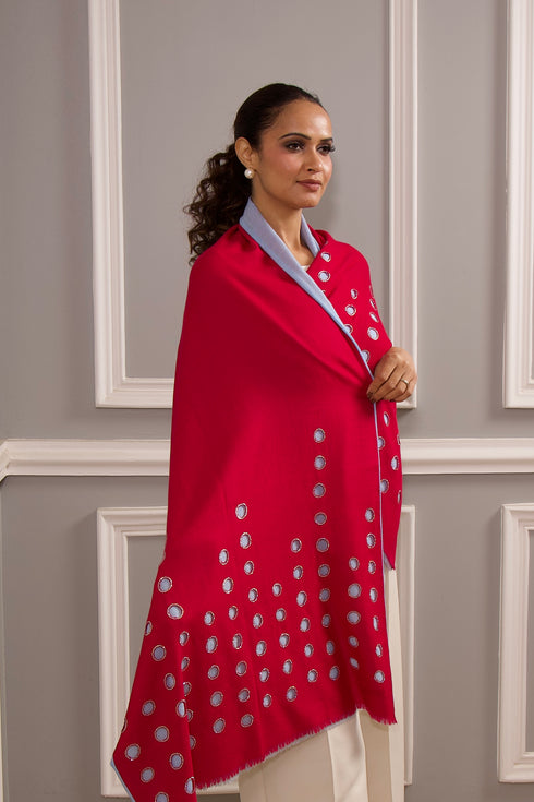 Reversible Twist | Embroidered Wool Silk Stole