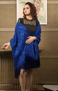 Shimmy Shimmer | Embroidered Wool Silk Stole
