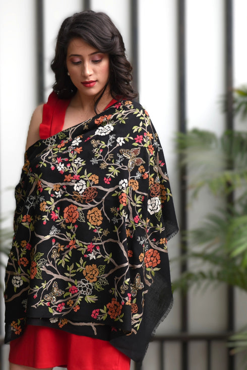 Spellbound | Embroidered Pure Cashmere Stole