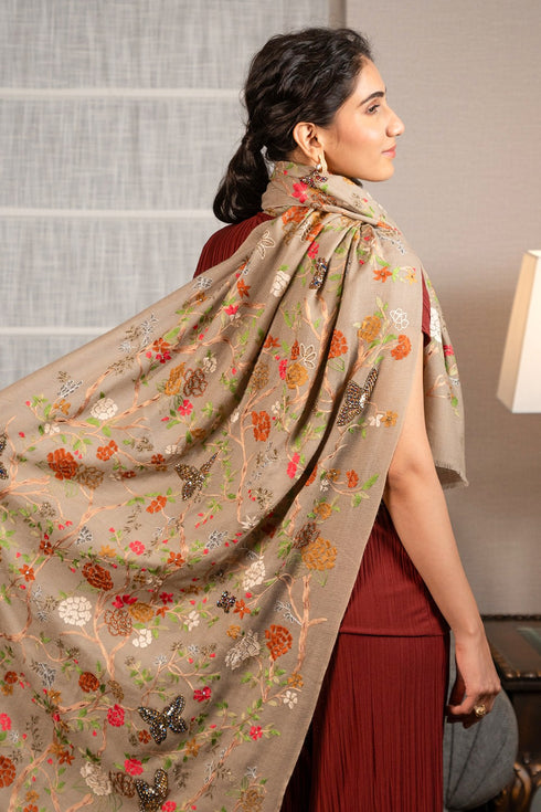 Spellbound | Embroidered Pure Cashmere Stole