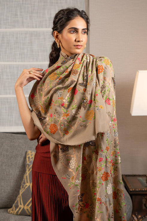 Spellbound | Embroidered Pure Cashmere Stole