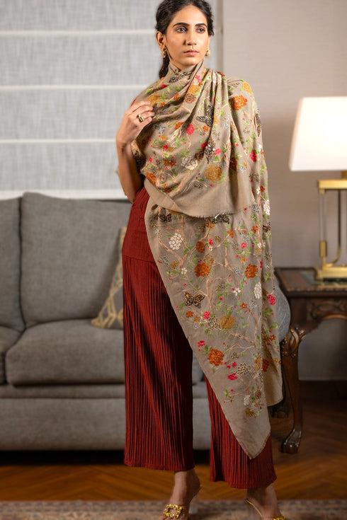 Spellbound | Embroidered Pure Cashmere Stole