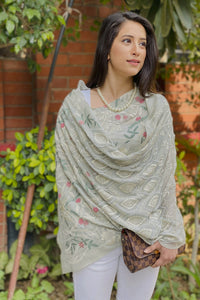 Queen's Lake | Embroidered Pure Cashmere Stole