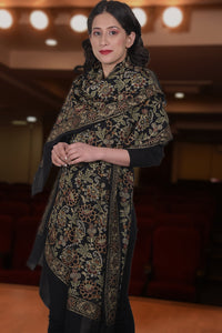 A Golden Story | Embroidered Pure Cashmere Shawl