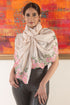 Rosy Petal Wrap | Embroidered Wool Silk Stole