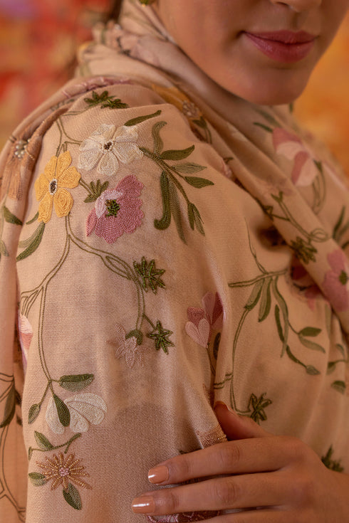 Floral Medley | Embroidered Pure Cashmere Stole