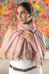 Crystal Lotus Royale | Embroidered Wool Silk Stole