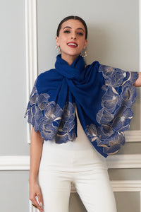 Poppy Affair | Embroidered Wool Silk Stole