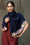 Floral Whispers | Embroidered Wool Silk Stole