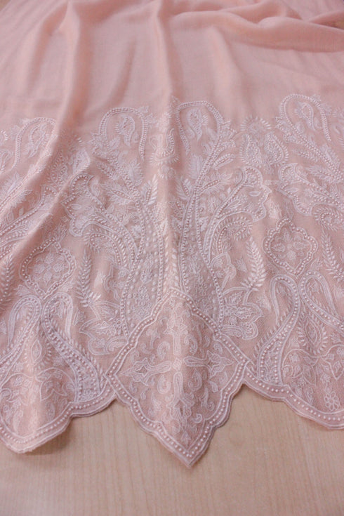 Paisley Crest | Embroidered Wool Silk Stole