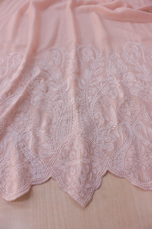 Paisley Crest | Embroidered Wool Silk Stole