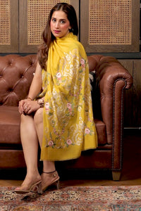 Victorian Love | Embroidered Wool Silk Stole