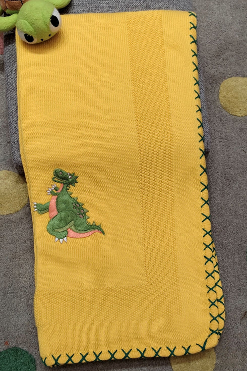 Baby Dino On The Run | Personalized Baby Blanket