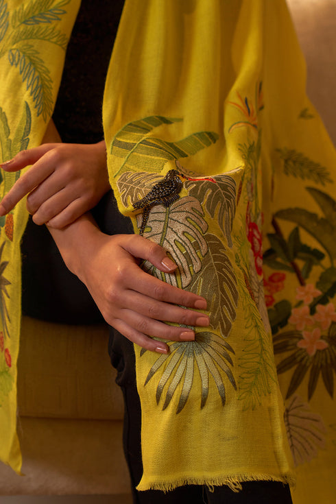 Toucan's Day Fine Merino Wool Stole