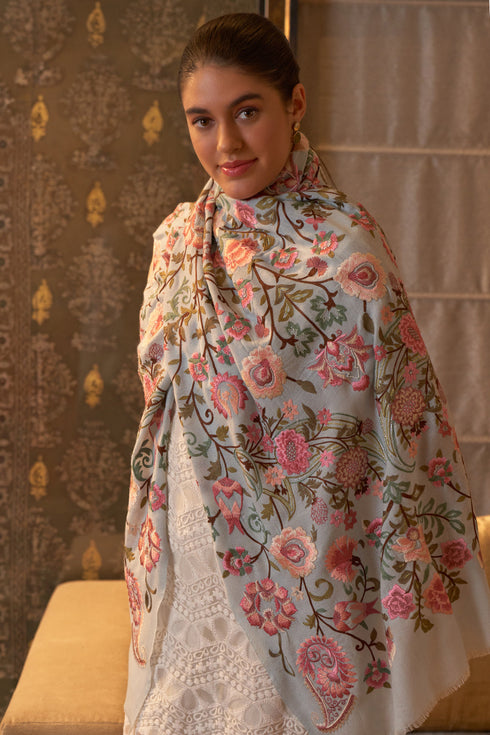 Chintz Jaal | Embroidered Pure Cashmere Stole