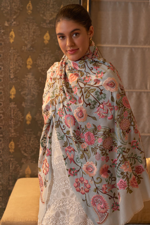 Chintz Jaal | Embroidered Pure Cashmere Stole