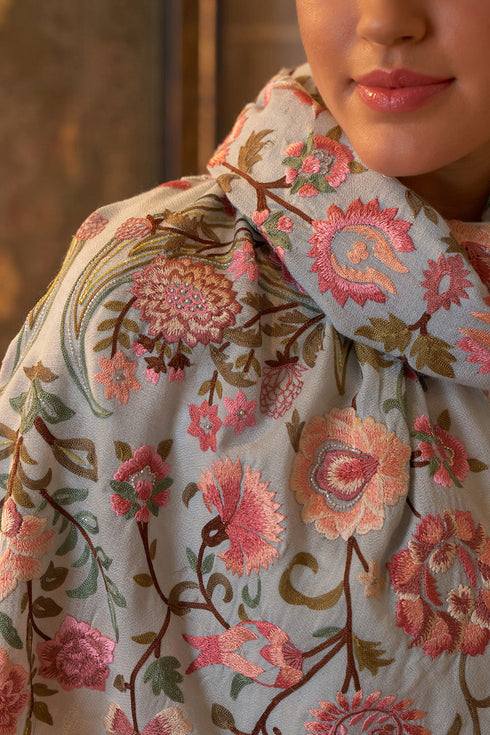 Chintz Jaal | Embroidered Pure Cashmere Stole