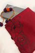 Magnolia Bloom | Embroidered Wool Silk Stole with Handmade Rakhi