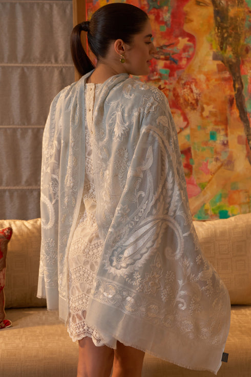Mystic Valley LT | Embroidered Pure Cashmere Stole