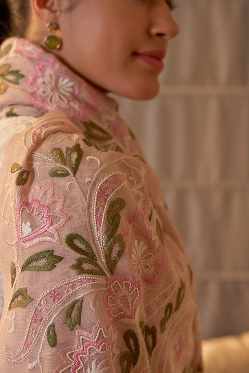 Victoria Floral | Embroidered Pure Cashmere Stole