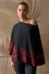 Magical Poppy Cape | Embroidered Fine Merino Wool Cape