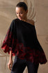Magical Poppy Cape | Embroidered Fine Merino Wool Cape