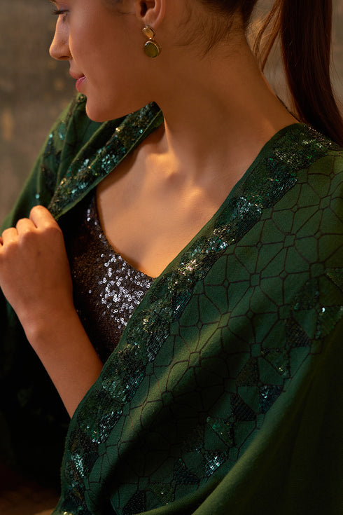 Persian Mirror Frame | Embroidered Pure Cashmere Stole