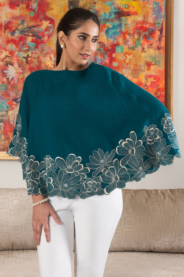 Floral Twirl Poncho
