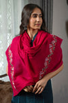 Wild Rose | Embroidered Wool Silk Stole