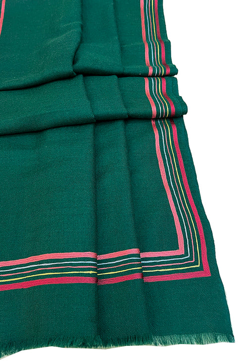 The Capitalist Embroidered Fine Wool Silk Stole