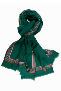 The Capitalist Embroidered Fine Wool Silk Stole