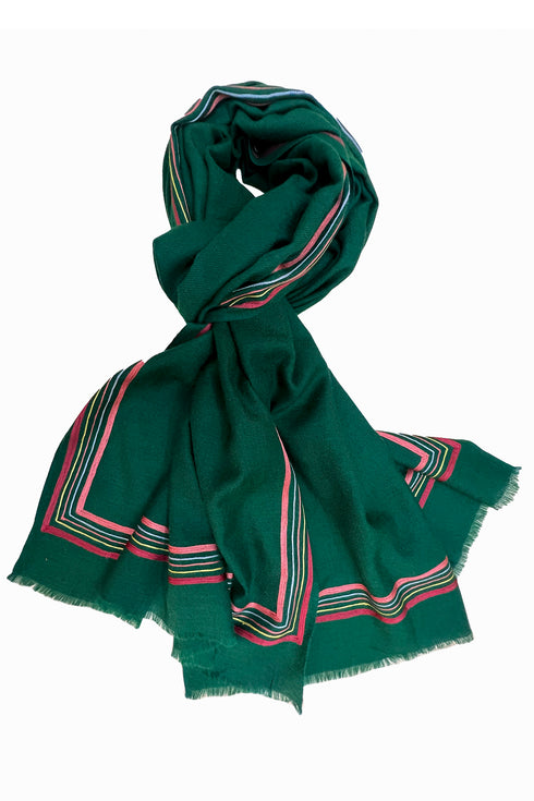 The Capitalist Embroidered Fine Wool Silk Stole