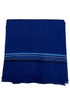 Embroidered Fine Wool Silk Stole Blue