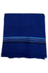 Embroidered Fine Wool Silk Stole Blue