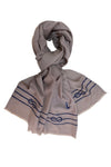 The Skipper Embroidered Fine Wool Silk Stole