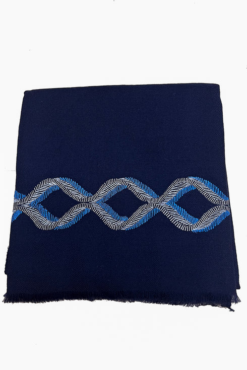 The Statesman Embroidered Fine Wool Silk Stole