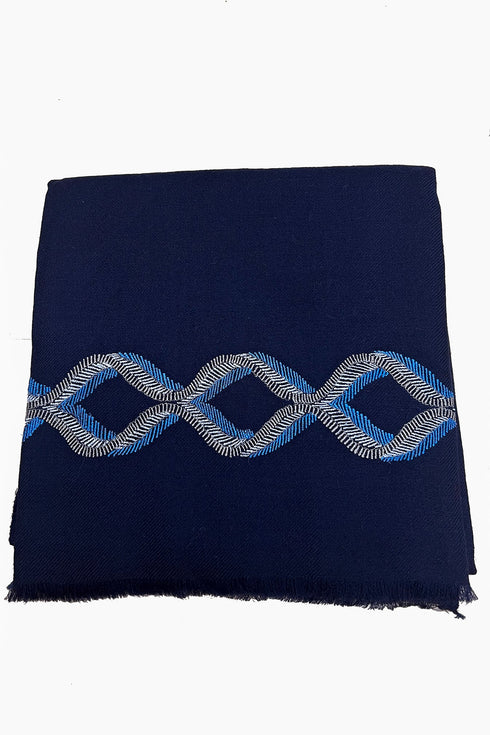 The Statesman Embroidered Fine Wool Silk Stole