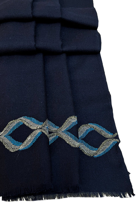 The Statesman Embroidered Fine Wool Silk Stole