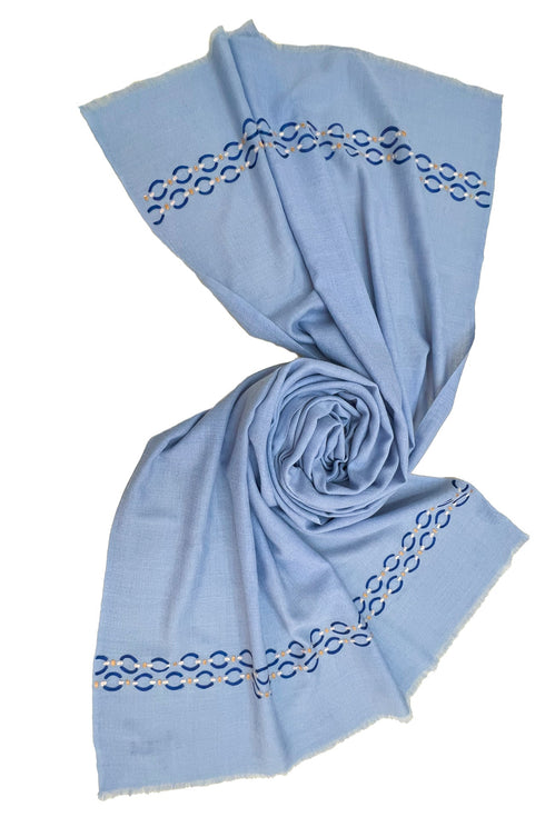 The LinkedIn | Embroidered Fine Wool Silk Stole