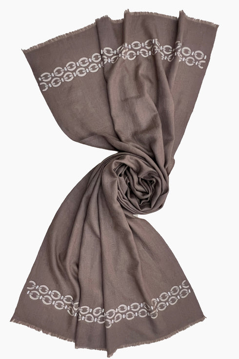 The LinkedIn | Embroidered Fine Wool Silk Stole