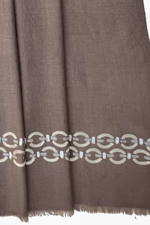 The LinkedIn | Embroidered Fine Wool Silk Stole