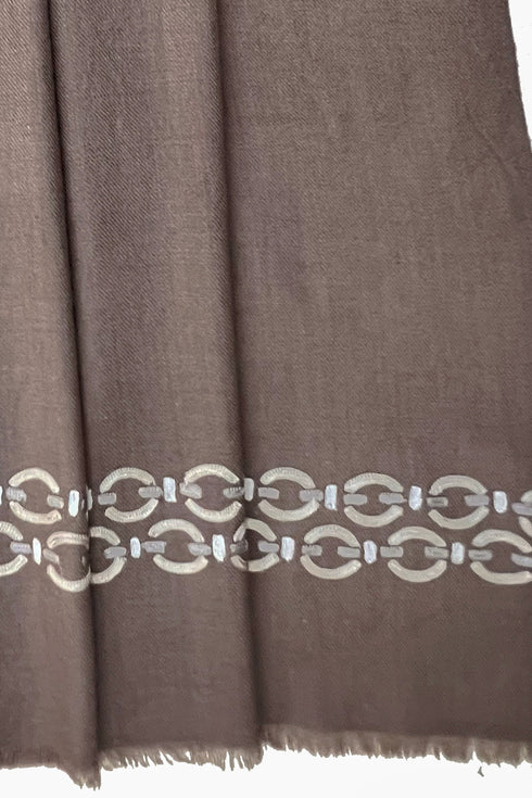 The LinkedIn | Embroidered Fine Wool Silk Stole