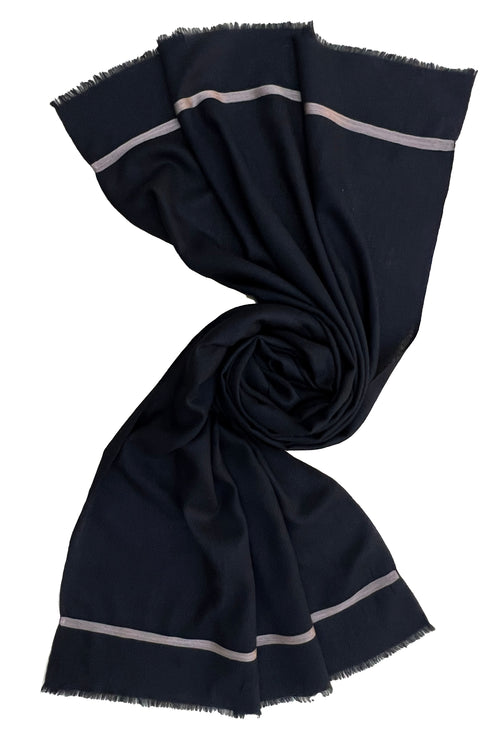 The Statement | Embroidered Fine Wool Silk Stole