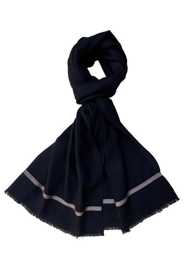 The Statement | Embroidered Fine Wool Silk Stole