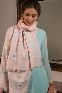 Floraison | Embroidered Wool Silk Stole