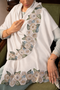 Gold Rose | Embroidered Wool Silk Stole