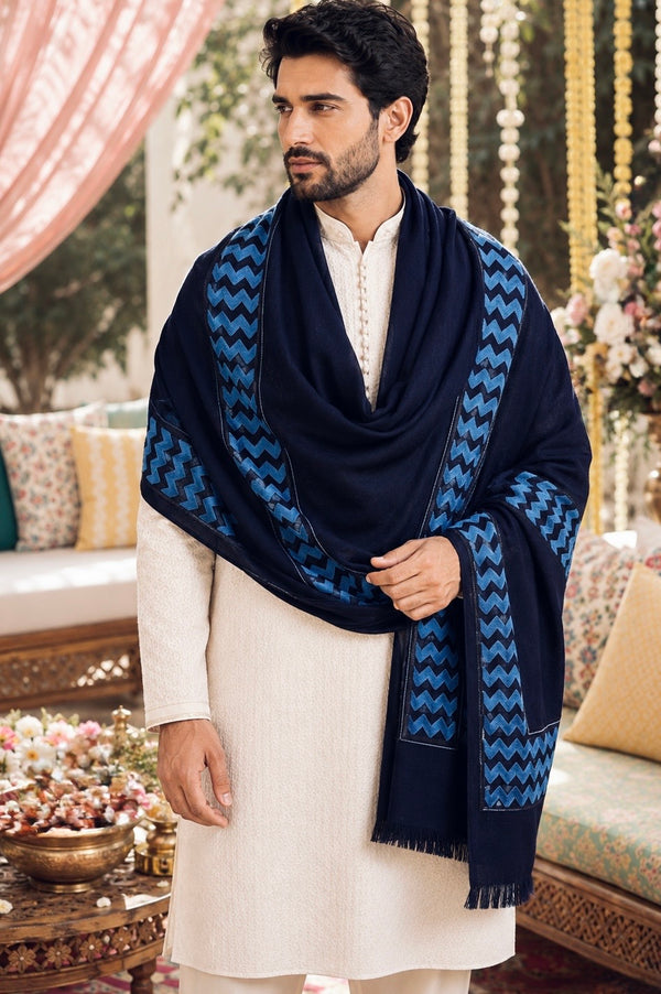 The Insignia | Embroidered Wool Silk Stole