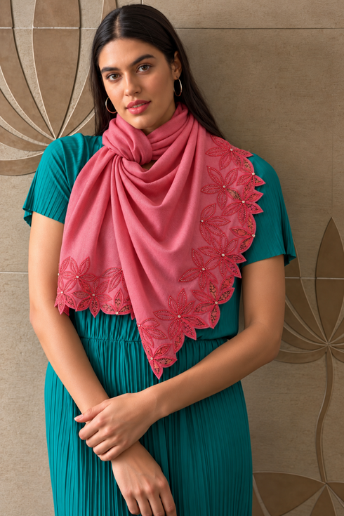 Mauli Gulnaar | Embroidered Wool Silk Stole